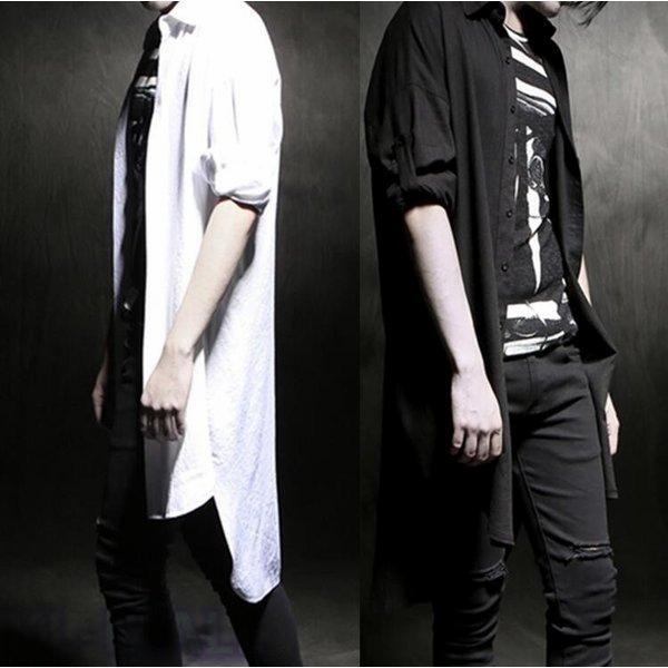 シャツ メンズ 長袖 春物 春服 Kl トレンチコート サマーコート ロング丈 トップス アウター 亜麻 リネン カジュアル スリム Klmsh2841 Kl Mall 通販 Yahoo ショッピング