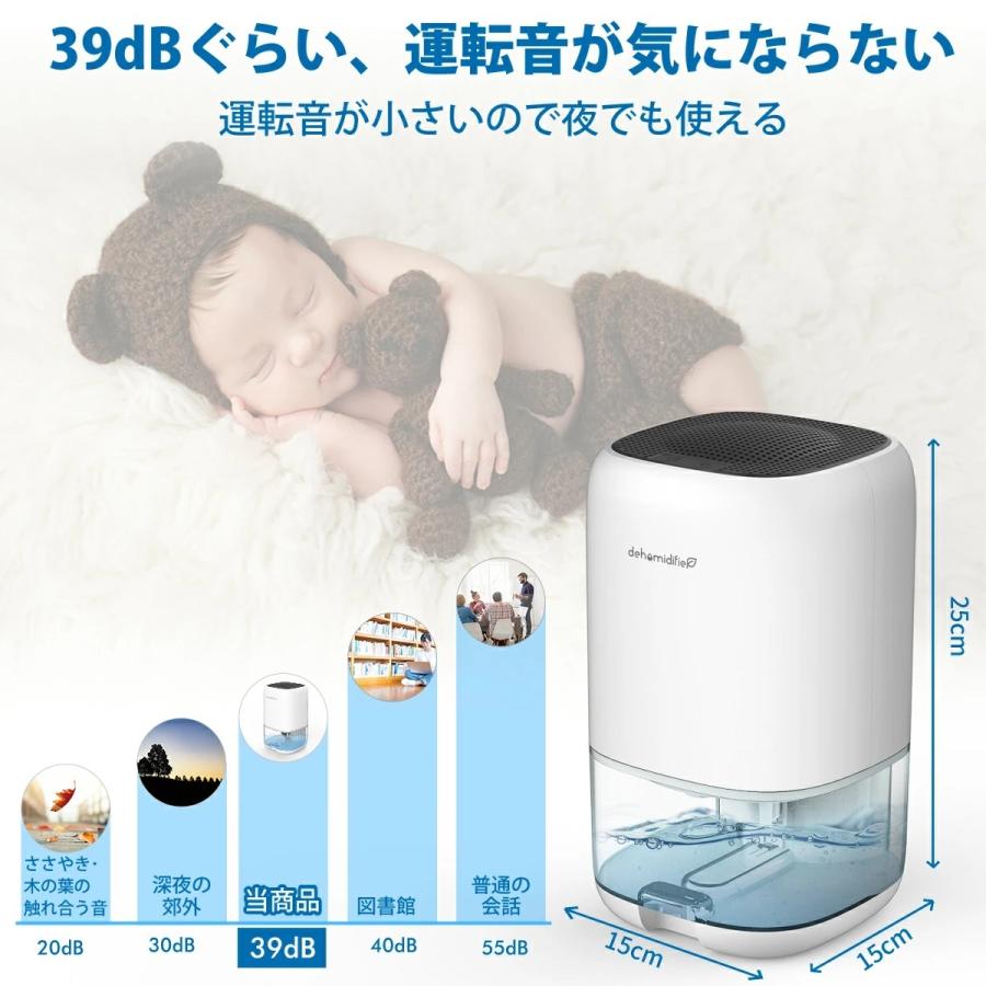 除湿機 小型 除湿器 コンパクト 1000ml大容量 ペルチェ式 省エネ 強力除湿 梅雨対策 部屋干し ダニ対策 自動停止機能 軽量 静音作業｜kloudic-shop｜07