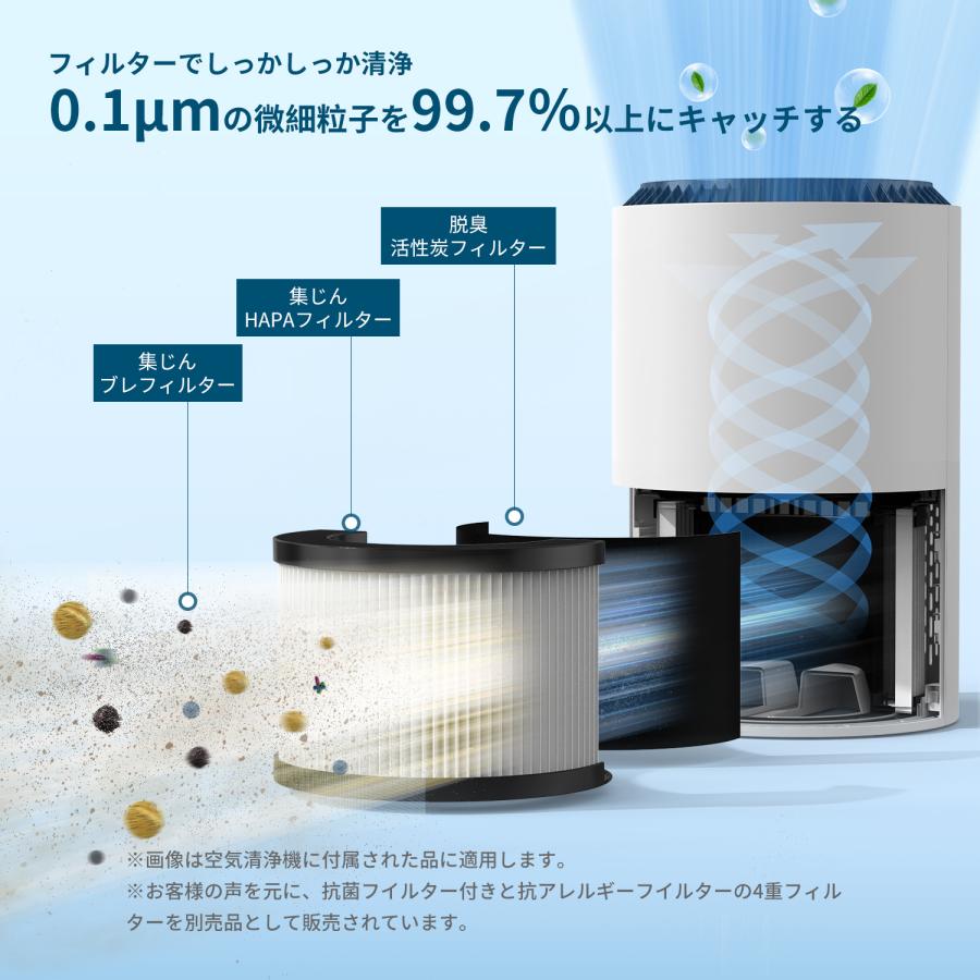 空気清浄機 小型 花粉対策 ウイルス対策 16畳 コンパクト 軽量