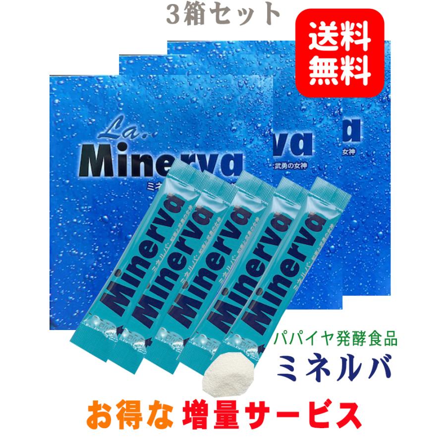 青パパイヤ発酵食品 ミネルバ（3g×30包）3箱 お得な増量13袋付