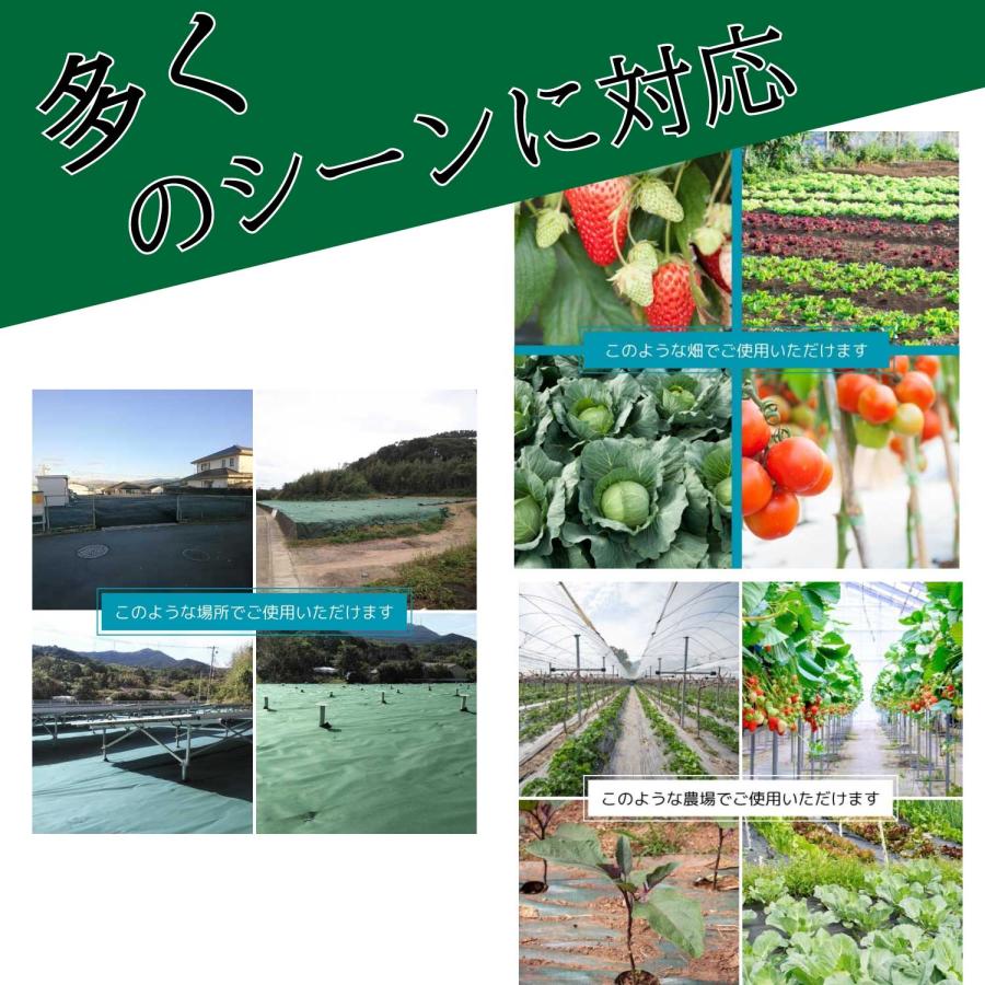 防草シート 300G 高密度 1m×10m Uピン20本セット 2組セット 耐年数 約10年 頑丈 高耐久 高透水 PET素材 不織布｜km-globalworks｜04