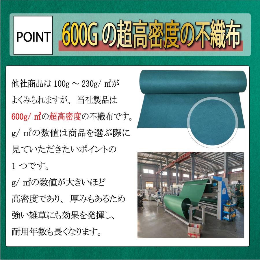 防草シート 600g/m2 【1.1m×35m 】耐年数 約20年 厚さ約3mm 防草シート 600g/m2 【1.1m×35m 】耐年数 約20年 厚さ約3mm