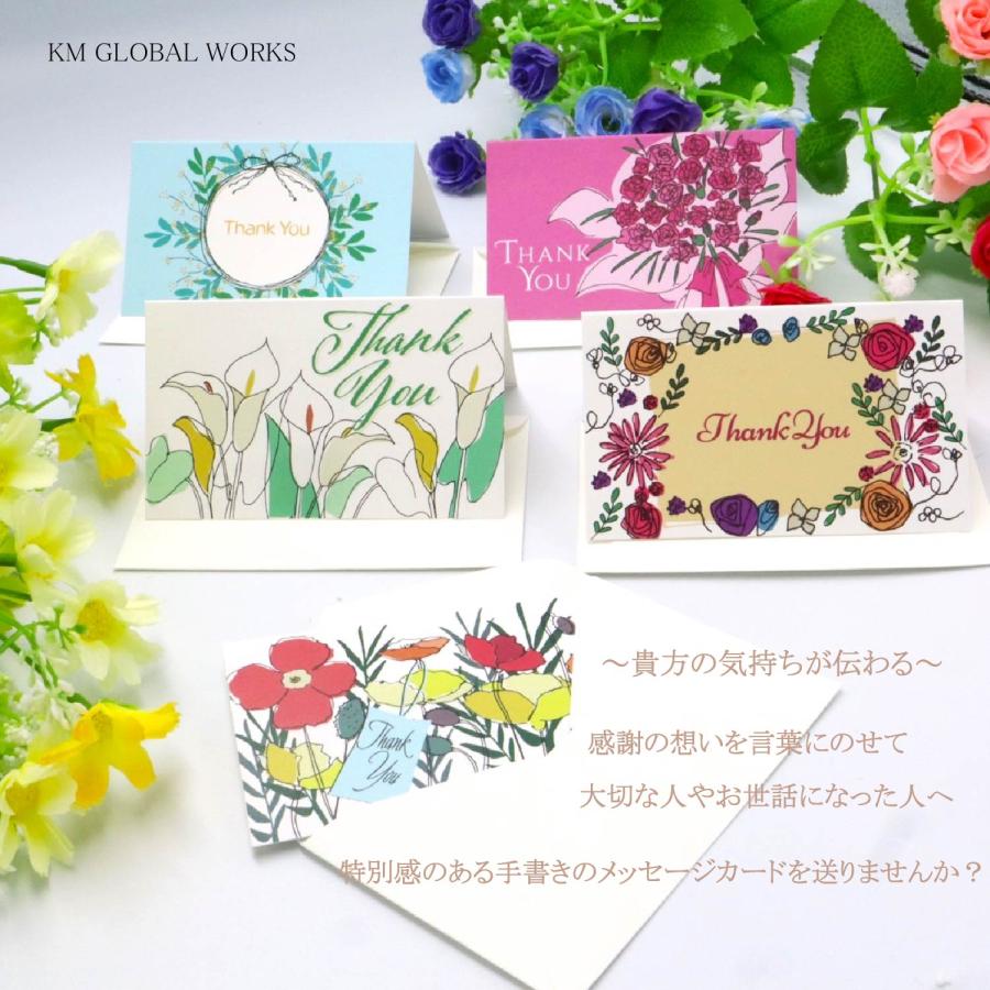 メッセージカード ミニサイズ 封筒付き オリジナル 花 フラワー