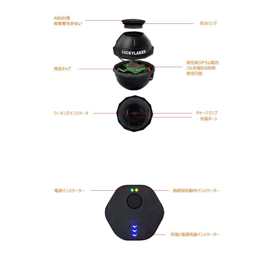 卸売B2B LUCKYLAKER 魚群探知機 150m ポータブル ワイヤレス Wi-Fi