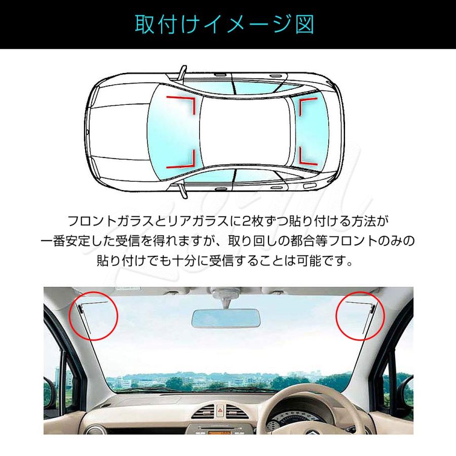 フィルムアンテナ SMA端子 5m 2本セット(左右1本ずつ) L型 地デジ