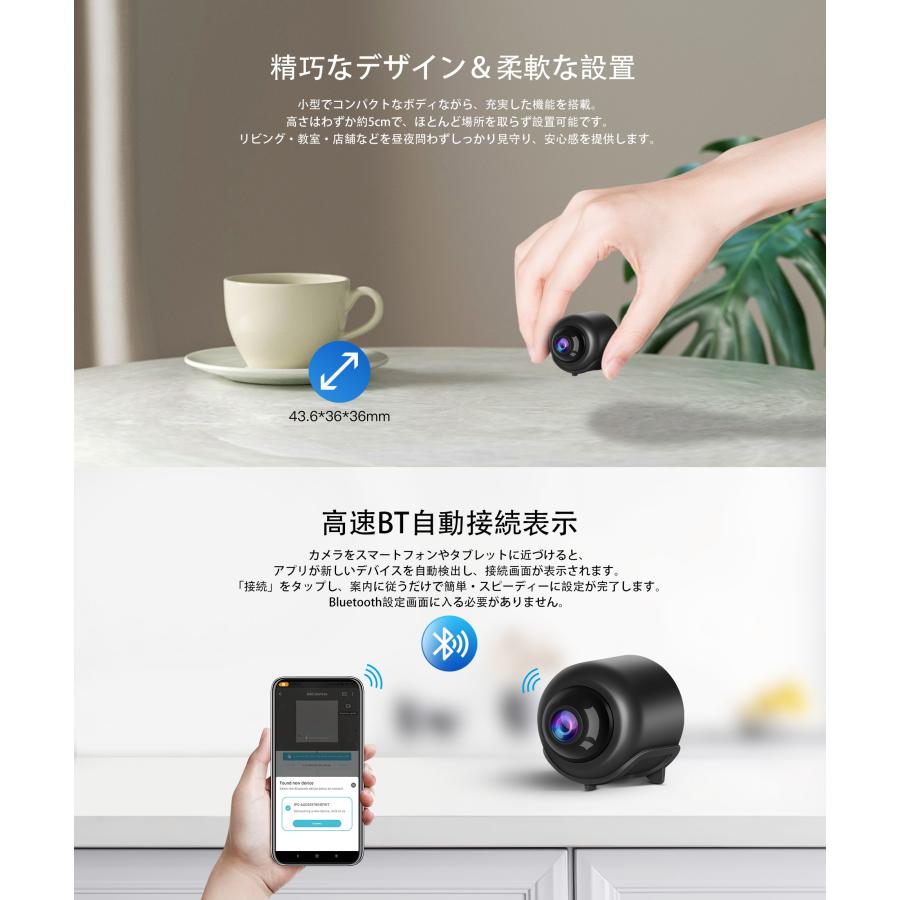 VSTARCAM 見守りカメラ CB76 1296P高画質 小型WiFi 人物検知 動体検知