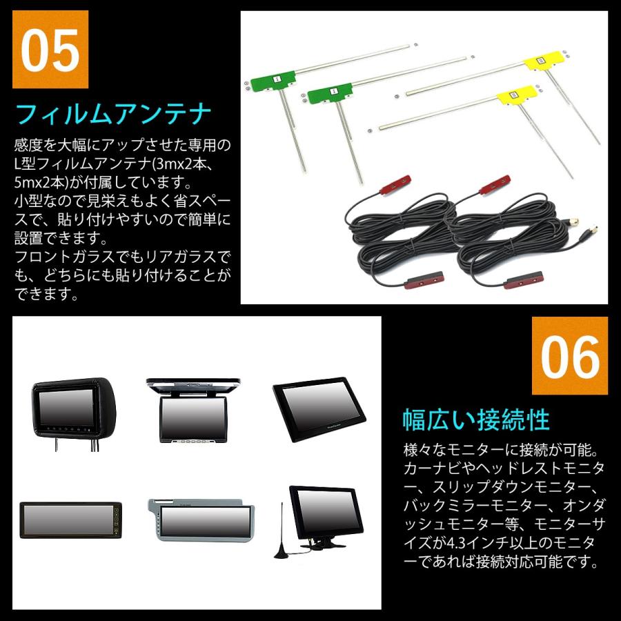 地デジチューナー カーナビ ワンセグ フルセグ HDMI 4x4 4チューナー 4アンテナ 高性能 高画質 TV 車載 miniB-CASカード付き 6ヶ月保証 |  | 05