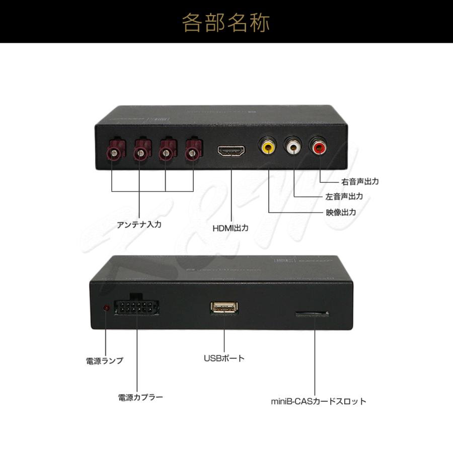 MITSUBISHI用の非純正品 ストラーダ 地デジチューナー ワンセグ フルセグ HDMI FAKRAコネクター 4チューナー 12V/24V miniB-CASカード付き 6ヶ月保証｜km-serv1ce｜09