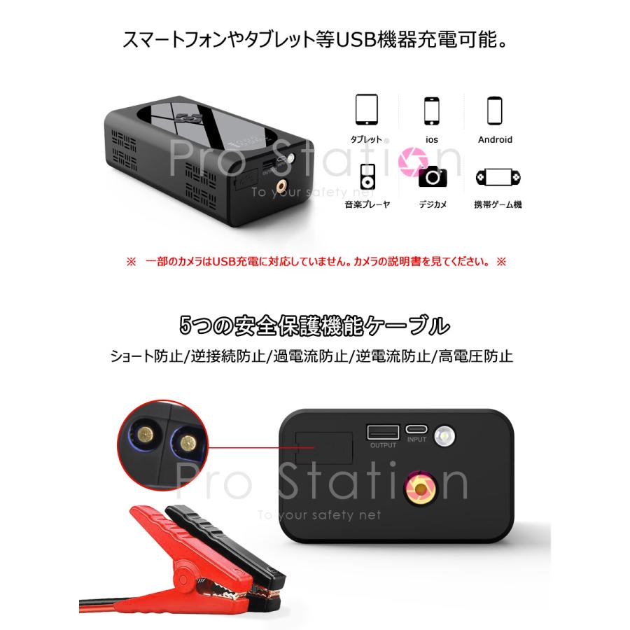 ジャンプスターター 12V車用エンジンスターター 電動空気入れ 12000mAh