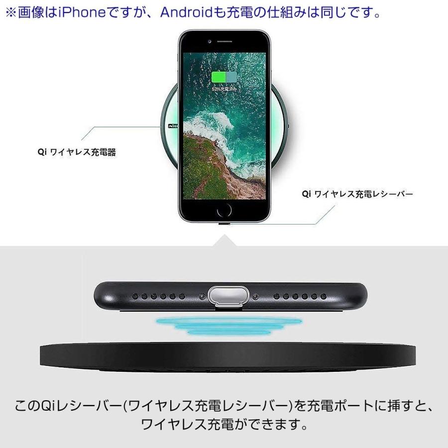 ワイヤレス充電レシーバー ワイヤレス充電化 Qi 拡張 スマホ USB Type-C Android アンドロイド用 Galaxy 1ヶ月保証｜km-serv1ce｜04