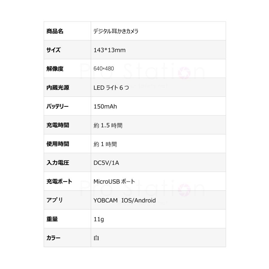 耳かき カメラ 極細 USB充電 WIFI接続 イヤースコープ 無線 LEDライト付き IP67防水 耳掃除 耳鏡 耳垢クリーニング iphone＆Android対応 使用簡単 1ヶ月保証 |  | 08