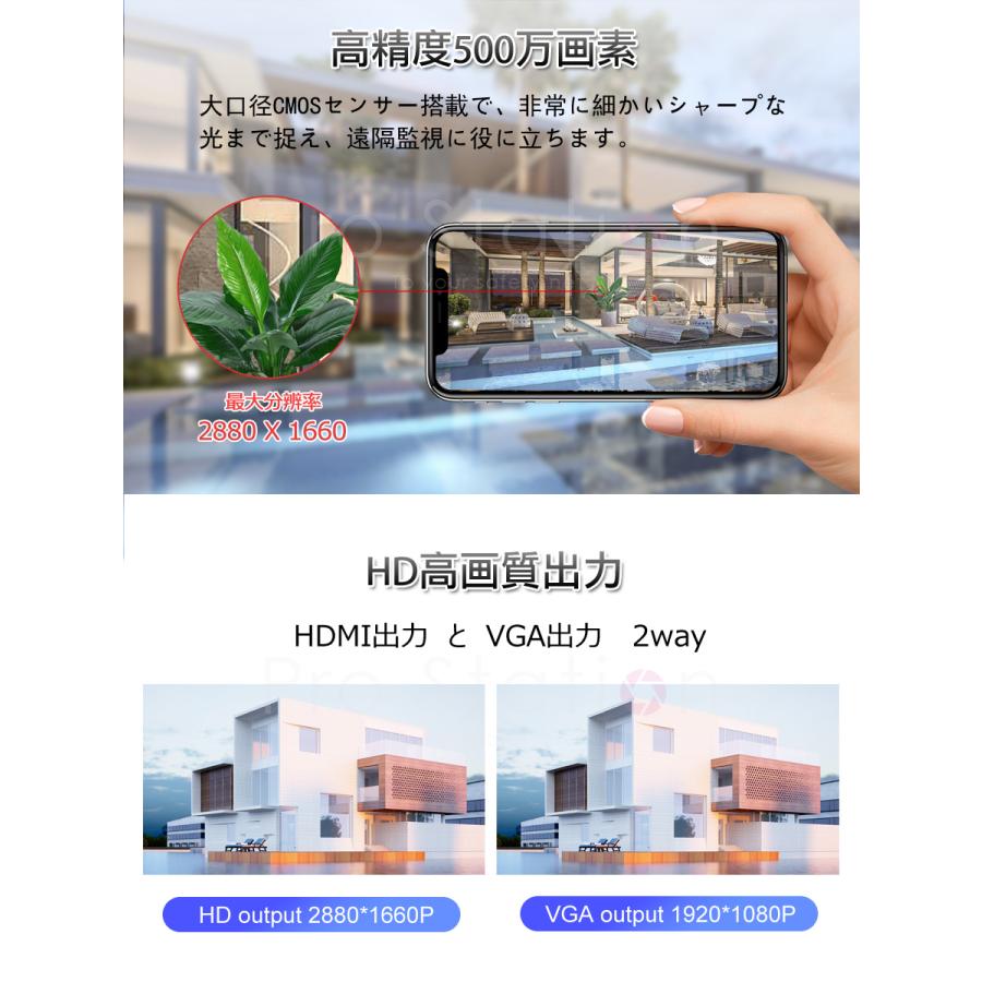 POE防犯カメラ500万画素8台 NVRセット ONVIF対応 2880*1620 録画録音 