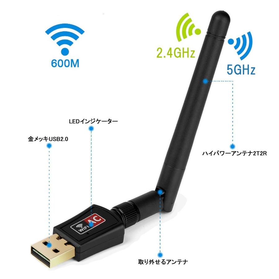 usb wifi アダプター 子機 親機 無線lan ハイパワーアンテナ 11ac/n/a/g/b 2.4GHz 150Mbps/5GHz 433Mbps対応 Windows 1ヶ月保証 usb wifi アダプター 子機 親機 無線lan ハイパワーアンテナ 11ac/n/a/g/b 2.4GHz 150Mbps/5GHz 433Mbps対応 Windows 1ヶ月保証