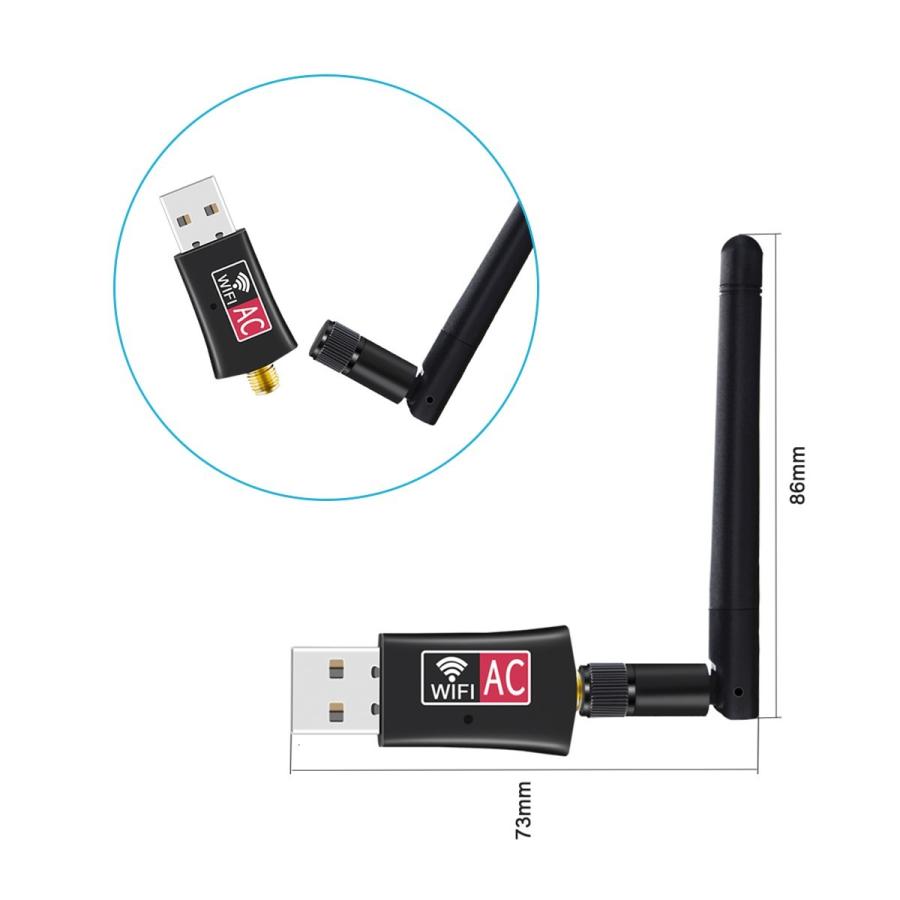 usb wifi アダプター 子機 親機 無線lan ハイパワーアンテナ 11ac/n/a/g/b 2.4GHz 150Mbps/5GHz 433Mbps対応 Windows 1ヶ月保証 |  | 03