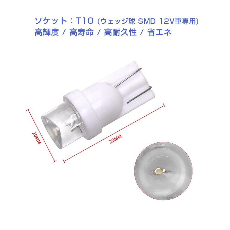 専用　ソフトのみ LED T10 赤 SMD メーター球 タコランプ インジケーター エアコン