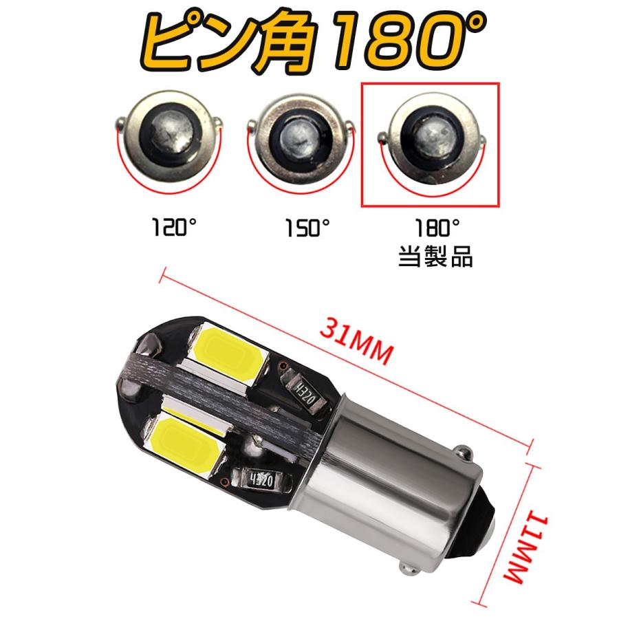 VOLKSWAGEN用の非純正品 VENTO H3〜H10 1H# 車幅灯[T8.5(BA9S)] LED 白 BA9S 8連 2個入り 12V 1ヶ月保証｜km-serv1ce｜05