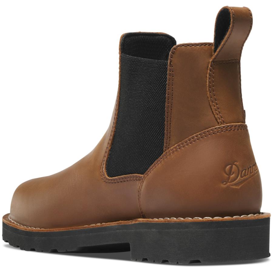 Danner ダナー ブルラン チェルシー 6インチ タバコ 黒ヒール EH対応 米国製 アウトドア ワーク ブーツ 15486の画像