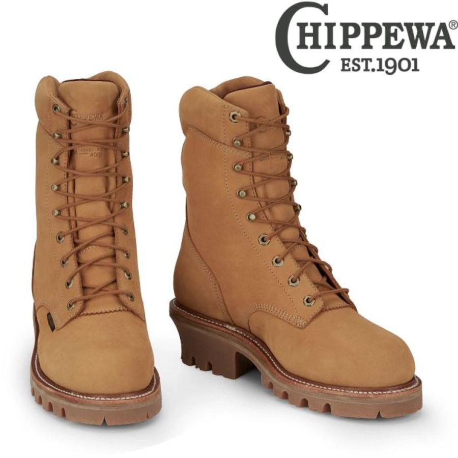 Chippewa チペワ SUPER DNA 9インチ 防水 防寒 スチールトゥ ワークブーツ メンズ 安全靴 本革 Vibramソール Wheat 59417 | CHIPPEWA