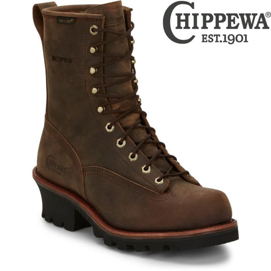 ワークブーツメンズ本革 CHIPPEWA ワーブーツ PALADIN 8 WATERPROOF LOGGER 73100 | CHIPPEWA