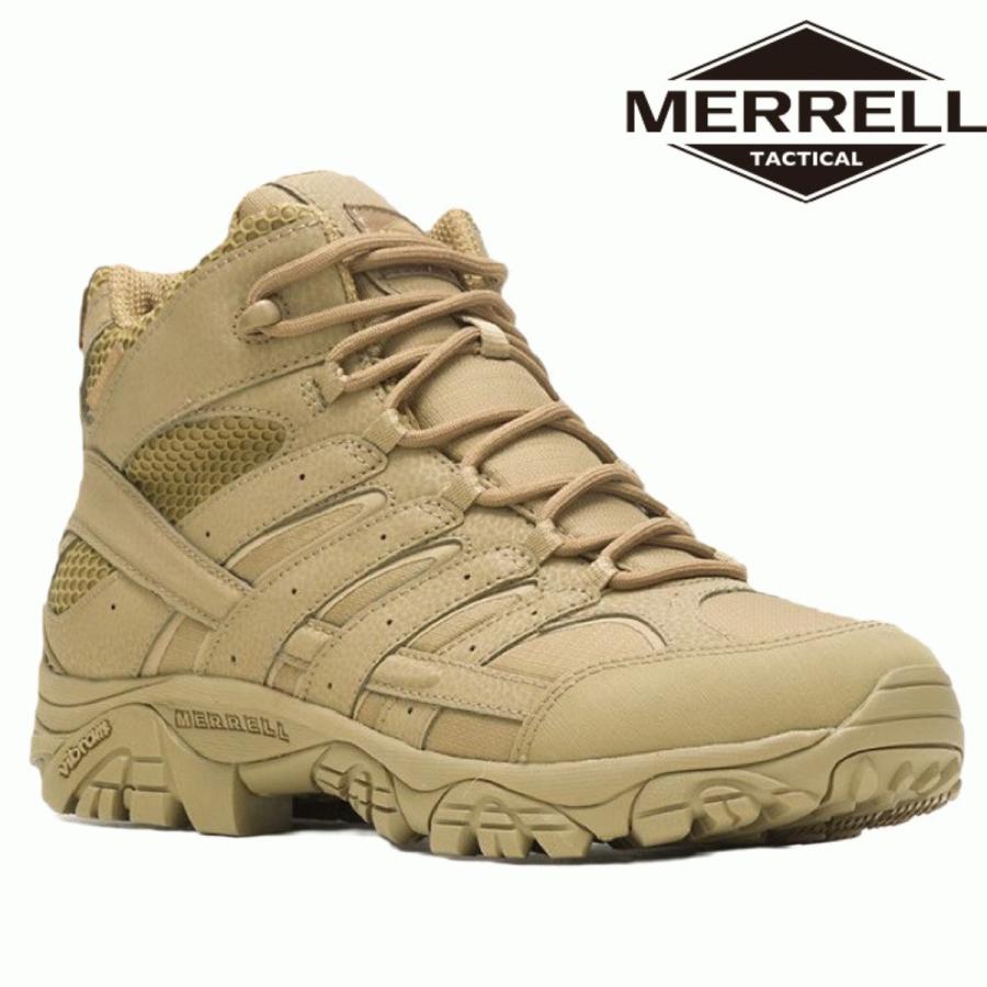 メレルモアブ2タクティカル MERRELL Mid タクティカルブーツ 防水 Tactical Wide Width コヨーテ J15849W