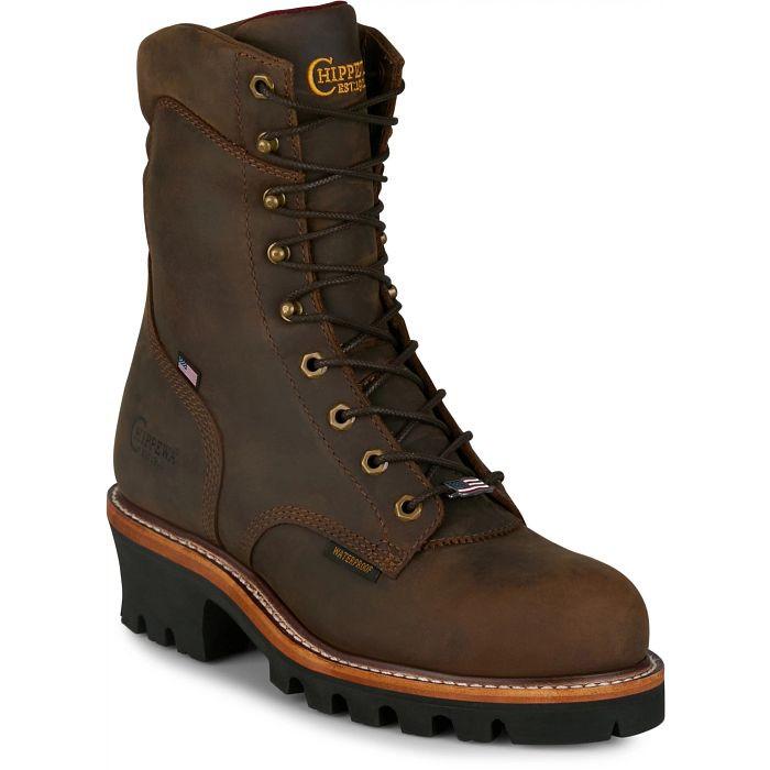 CHIPEWA チペワ SL5407 Super ロガーブーツ 9 防水 スチールトゥ ブラウン | CHIPPEWA | 01