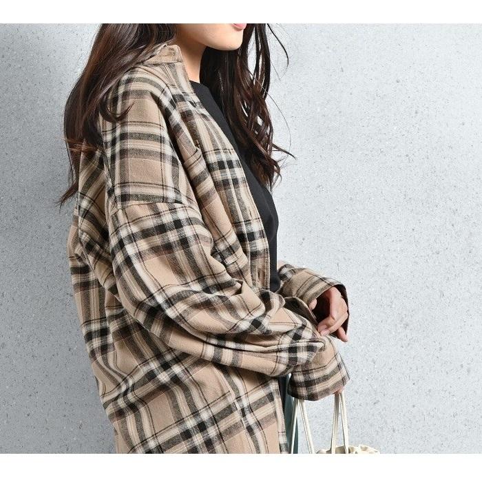 チェックシャツ レディース オーバーサイズ チェック柄 シャツ ブラウス 長袖 トップス おしゃれ コーデ 秋 秋冬 起毛 襟付き ネルシャツ 代 30代 40代 Ar112 ファッション通販サイト Kmc 通販 Yahoo ショッピング
