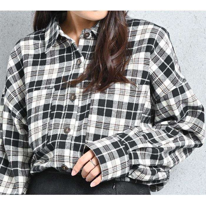 チェックシャツ レディース オーバーサイズ チェック柄 シャツ ブラウス 長袖 トップス おしゃれ コーデ 秋 秋冬 起毛 襟付き ネルシャツ 代 30代 40代 Ar112 ファッション通販サイト Kmc 通販 Yahoo ショッピング