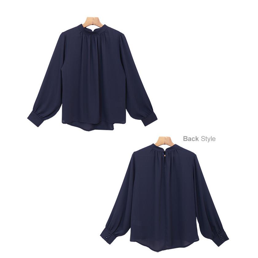 ブラウス 長袖 オフィス レディース 黒 ハイネック トップス おしゃれ