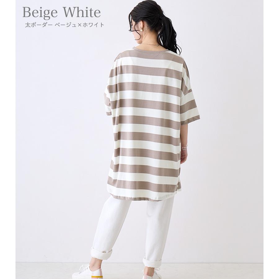 トップス レディース ボーダー カットソー tシャツ チュニック トップス レディース ボーダー カットソー tシャツ チュニック