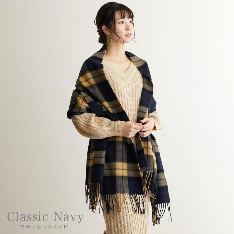 大判ストール 巻き方 マフラー レディース プレゼント チェック