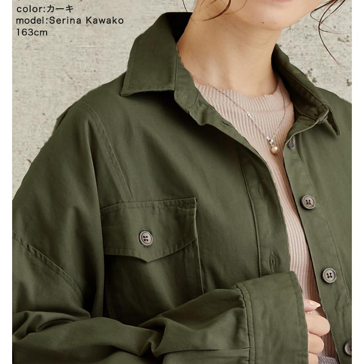 Cpo ジャケット ミリタリー レディース カジュアル 秋 冬 ライトアウター 無地 シャツジャケット アウター シャツ ツイル アイボリー ベージュ カーキ 白 Ze012 ファッション通販サイト Kmc 通販 Yahoo ショッピング