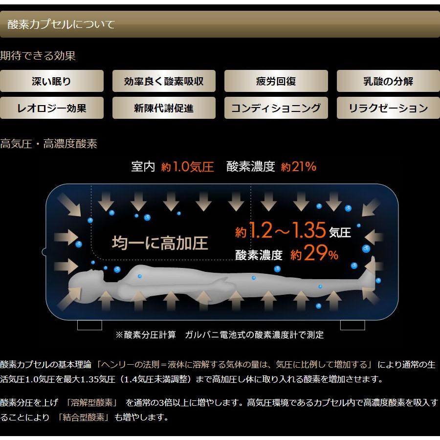 家庭用〜業務用 酸素カプセル OXYRIUM-S オキシリウム エス 1.35気圧 日本製 ALLアルミニウム一体型 ハードモデル 酸素発生器接続可能の画像