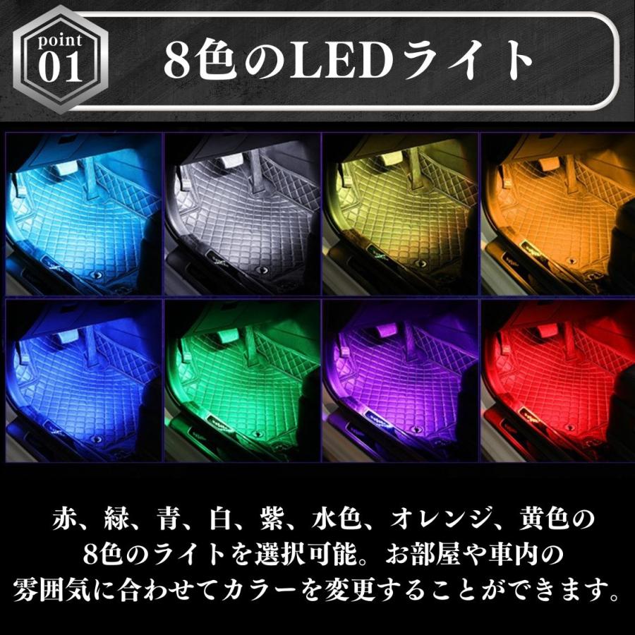 LED テープライト USB 車内 装飾 照明 車内アクセサリー 間接照明 車
