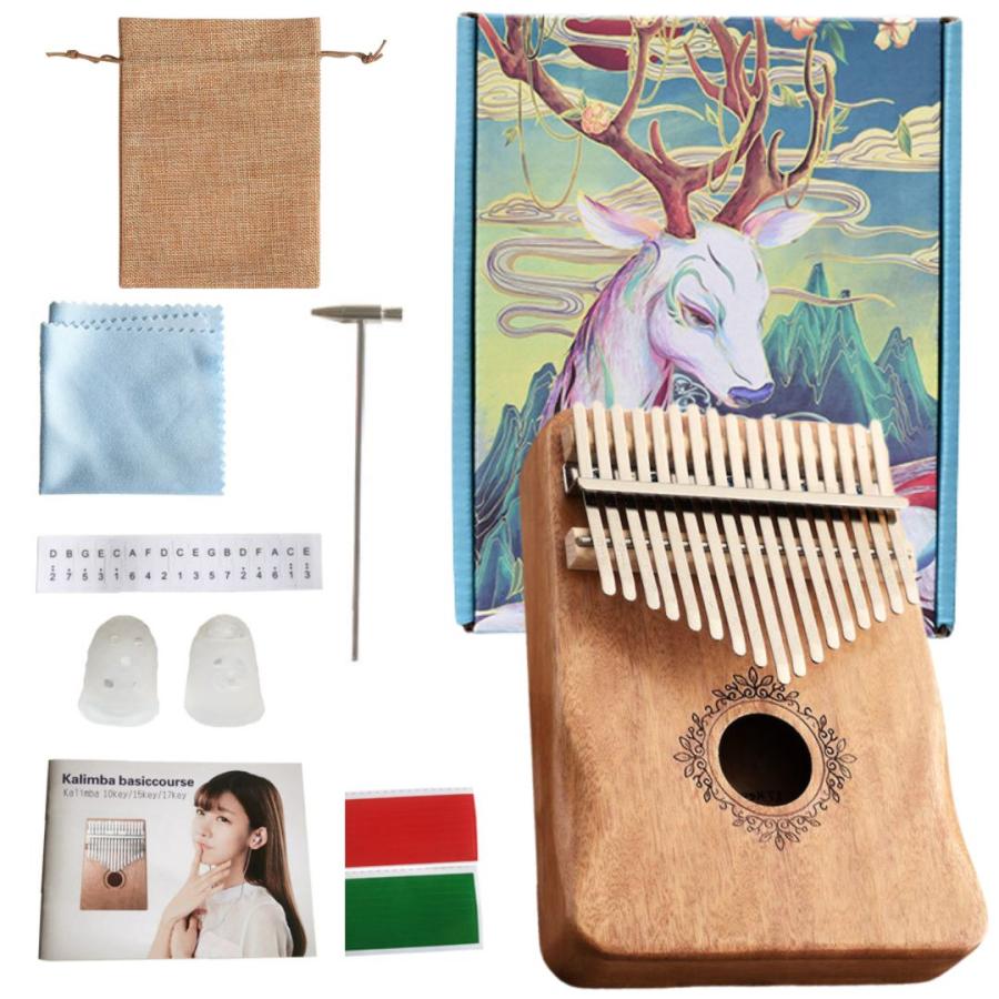 カリンバ 17キー 楽器 17音 楽譜 親指ピアノ 初心者セット キッズ