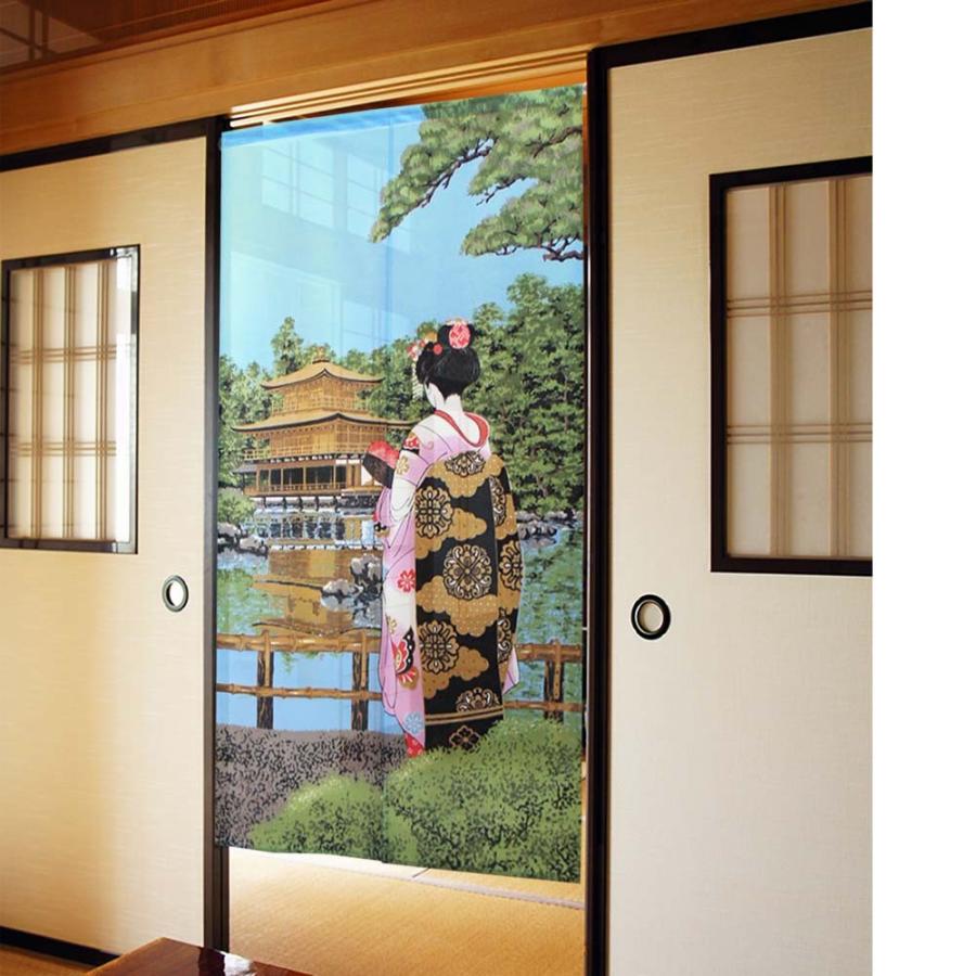 のれん 85x150cm「舞妓金閣寺（レース）」【日本製】和風 コスモ 目隠し｜kmmnetshop｜04