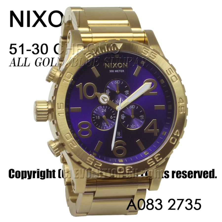 ニクソン] NIXON 腕時計 51-30 CHRONO: ALL GOLD/BLUE SUNRAY A083 