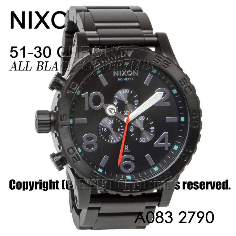 ニクソン] NIXON 腕時計 51-30 CHRONO: ALL BLACK/SILVER/LUM A083