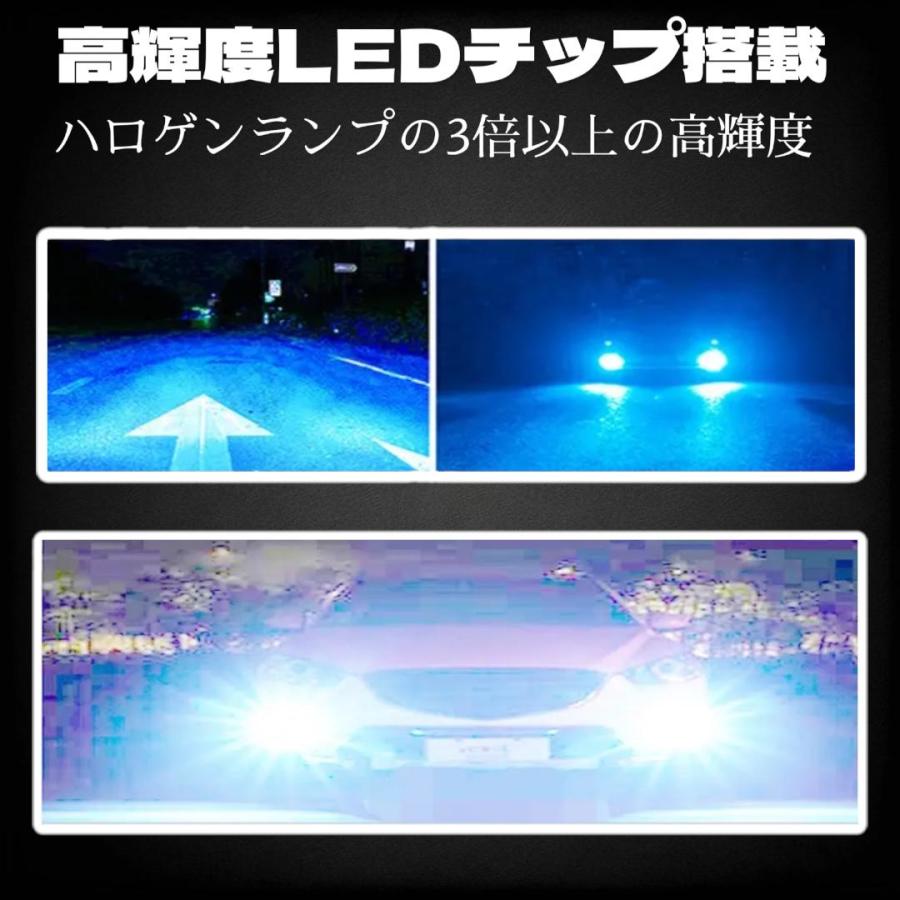 H4 LEDフォグランプ アイスブルー 車用 ヘッドライト 360度発光 高輝度