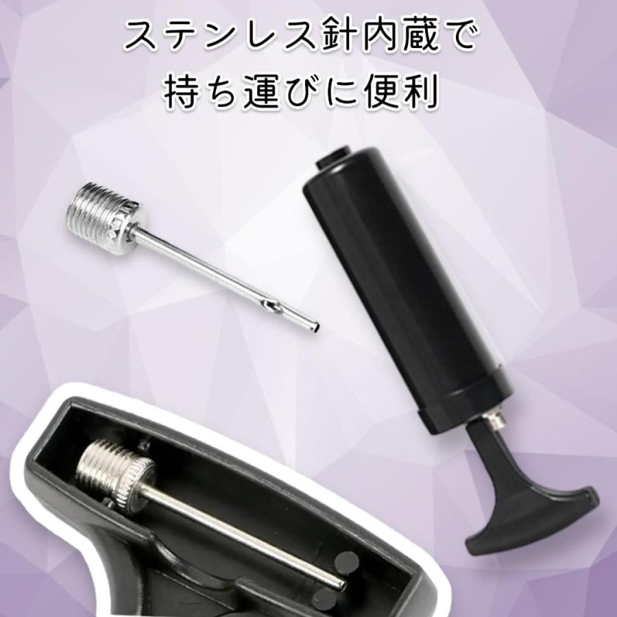 空気入れ 小型 携帯 手動ポンプ コンパクト 軽量 ボール用 サッカー