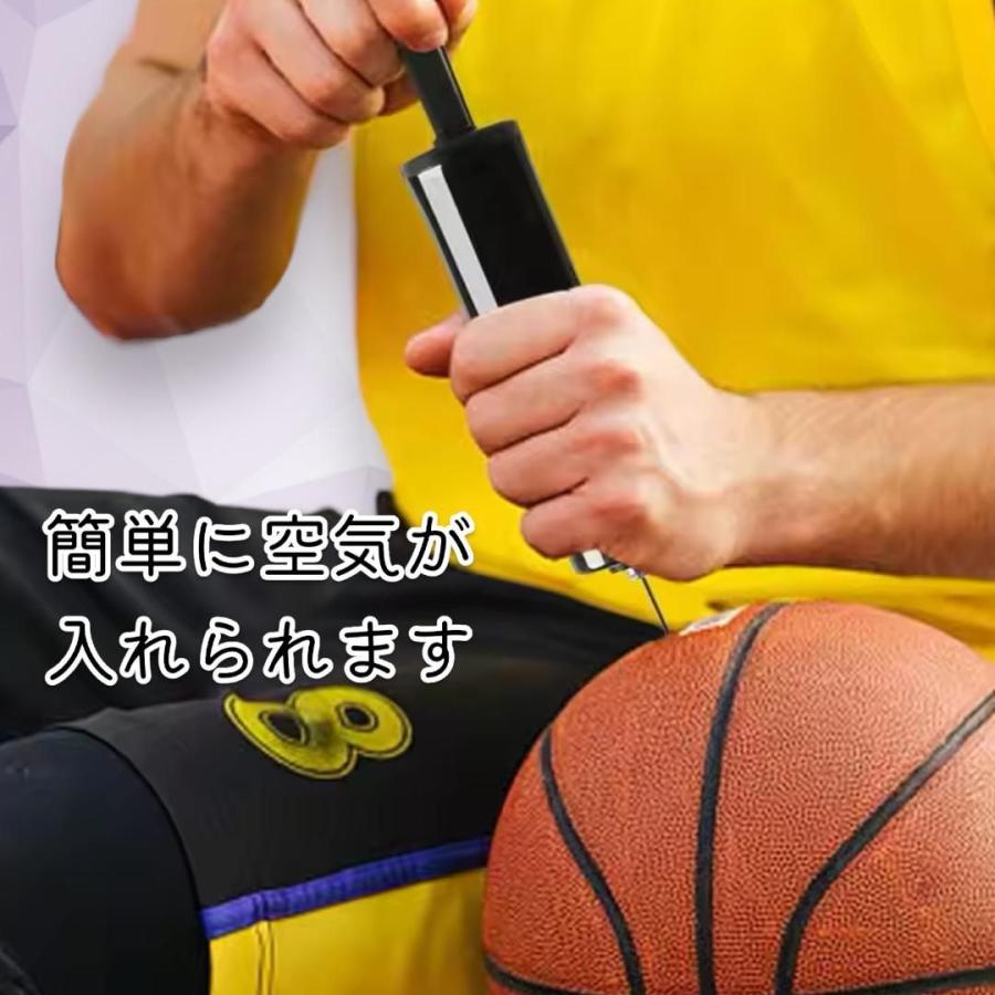 空気入れ 小型 携帯 手動ポンプ コンパクト 軽量 ボール用 サッカー