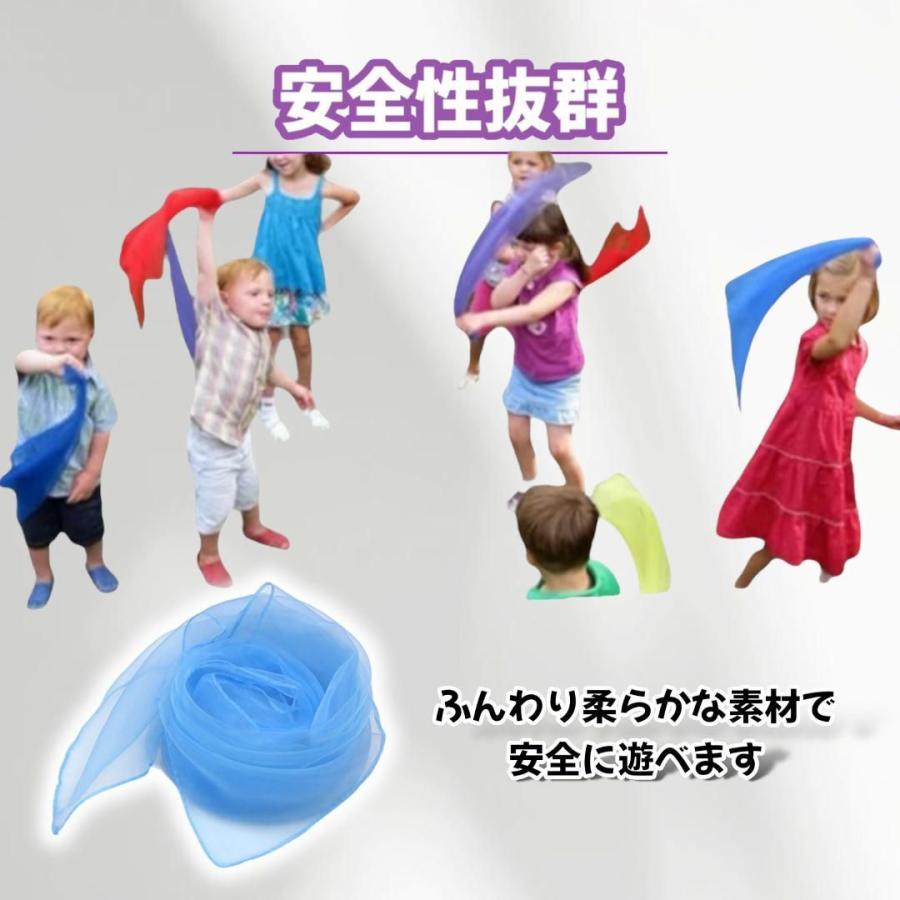 リトミックスカーフ 10色セット オーガンジー シフォン 知育玩具 保育