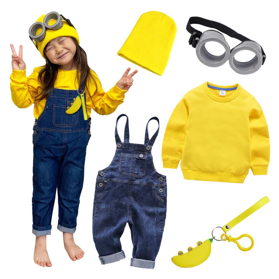 muguet オーバーオール トレーナー ミニオン コスプレ 子供 muguet オーバーオール トレーナー ミニオン コスプレ 子供