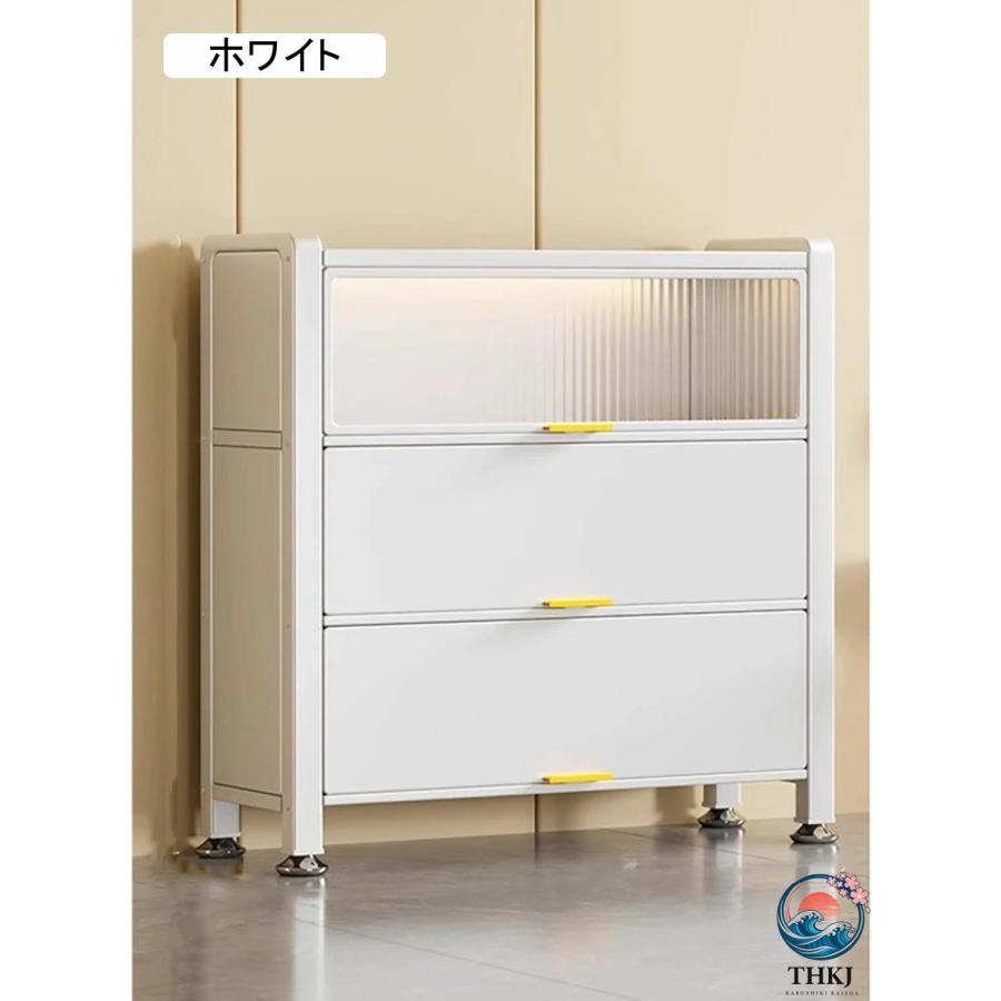 棚　キャビネット 食器棚 前が開く 100*32*115 炭素鋼 キッチン 収納 棚 キッチン
