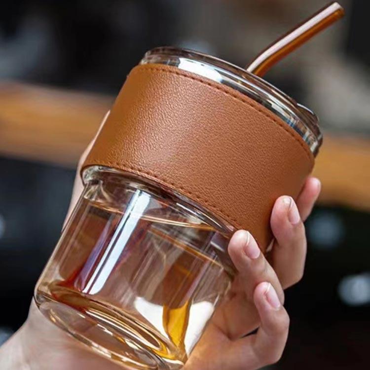 断熱カバー付き 水筒 ガラス製 ガラスボトル ガラス 420ml コーヒー