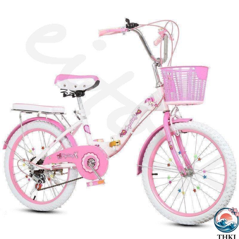 折りたたみ式 子供用自転車 20インチ 変速自転車 6段変速 キッズバイク ピンク THKJ 高さ調節能 誕生日プレゼント 前後二重ブレーキ設計会社大量注文承りの画像