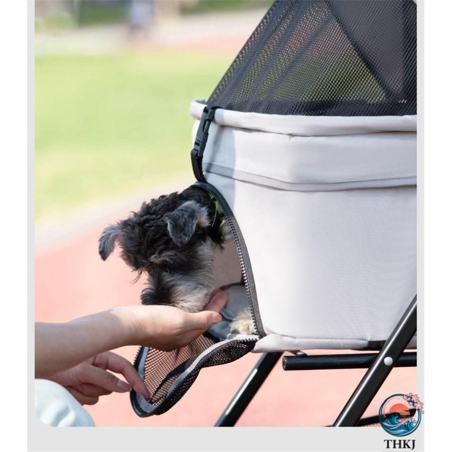 ペットカート 折り畳み式 小型犬 360度回転 ブレーキ付き 4輪ホイール