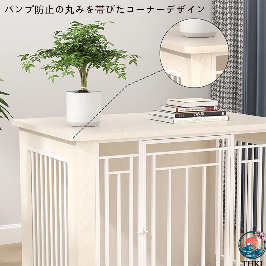 犬の小屋屋外 移動便利 木製 ドッグハウス トレー付き さびない 頑丈 犬小屋 THKJ 大型 犬用 ケージ 組み立て簡単 木 室内外兼用/テラス/裏庭/室内/屋外用の画像