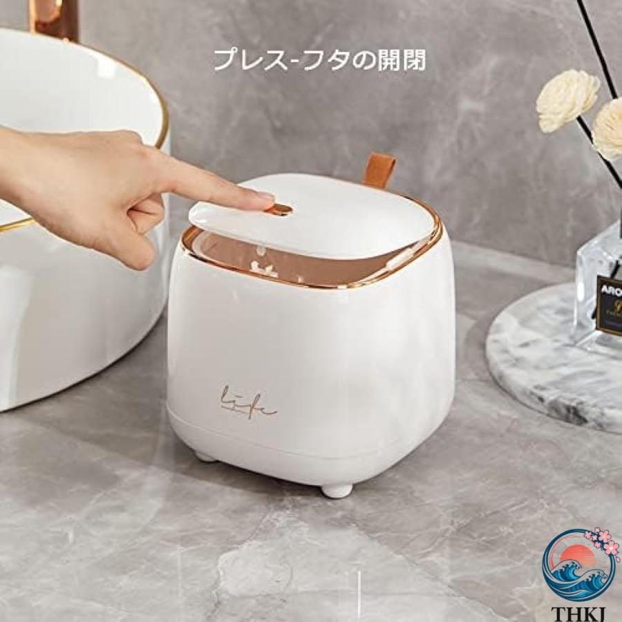 卓上ごみ箱 蓋付きゴミ箱 小さい ゴミ箱 ふた付き ゴミ袋隠せる ダストボックス THKJ かわいい くず入れ ミニゴミ箱 化粧台 オフィス 洗面台 すっきり収納_6
