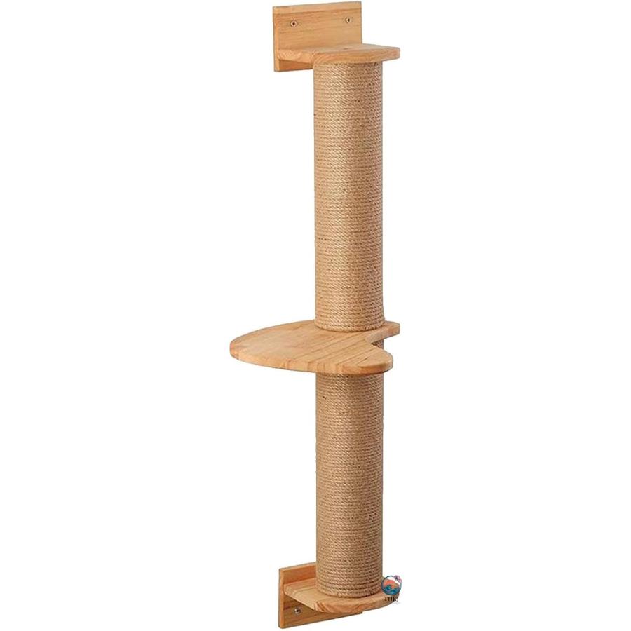 壁に取り付けられた猫の爪とぎポスト 猫のアクティビティツリー キャットウォールスクラッチャーポスト壁掛け猫爪とぎ爪とぎポスト THKJ 猫用ウォールシェルの画像