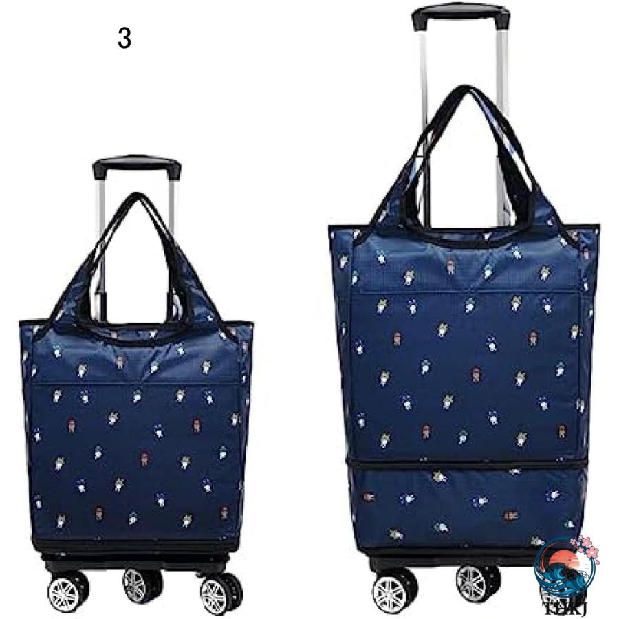 ショッピングカート 買い物キャリー 拡張可能 保冷保温 2way 両用 キャスターケース THKJ 撥水 ショルダーバッグ 買い物カート 折りたたみ 高齢者 静音 軽量の画像